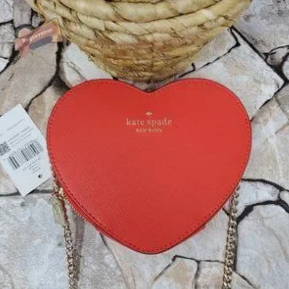 Kate Spade Coral Heart Crossbody Bag - Picture 1 of 9